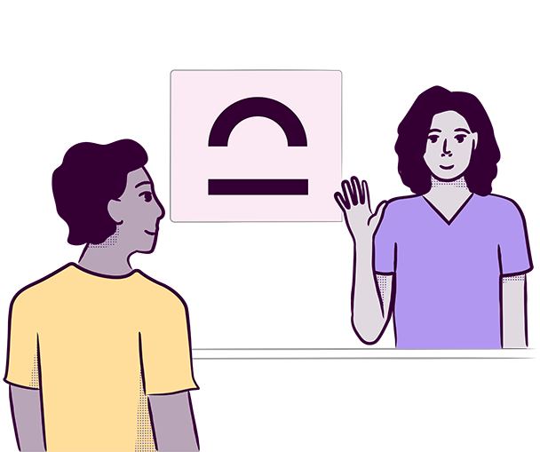 Illustration of person waving in front of the Head to Health logo