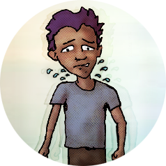 Image: Jeremy looks panicked – he is shaking, sweating and distressed.